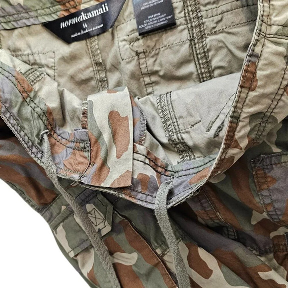 Norma Kamali Womens Camo Cargo Utility Joggers Cinch Bottom Size 14 Cotton - Picture 8 of 8